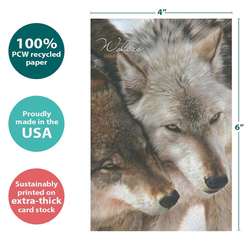 Tree-Free Greetings EcoNotes 12 Count Wolf Pair All Occasion Notecard Set with Envelopes, 4 x 6 Inches (FS66913) - Image 4